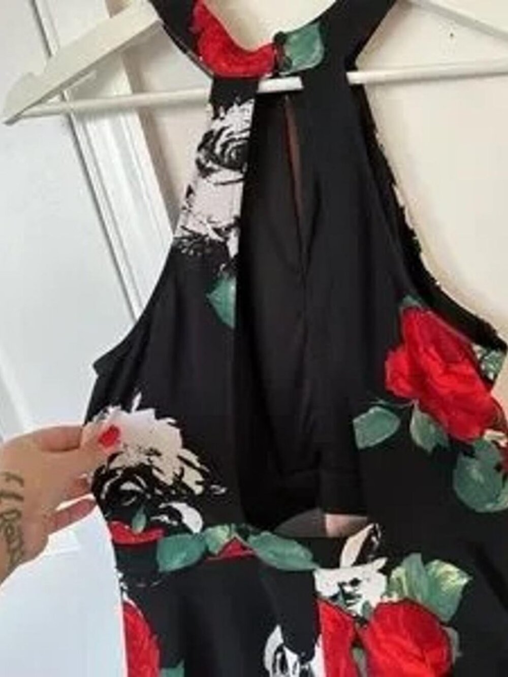 Rose Floral Fit & Flare Halter - Picture 2 of 2